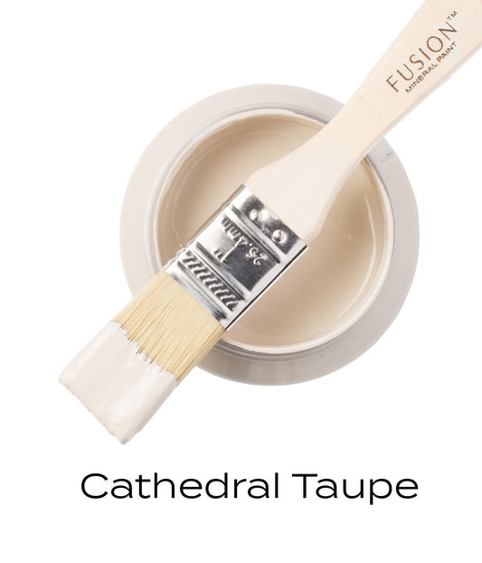 Fusion Mineral Paint Cathedral Taupe  can be purchased at Antique Up in Stevens Point Wisconsin or online at the3rdwheelstudio.com