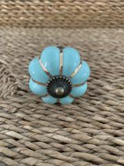 Sky Blue Ceramic Pumpkin Knob