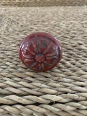 Distressed Maroon Ceramic Knob