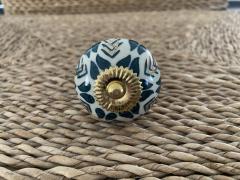 Decorative Green & Gold Ceramic Knob