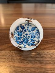 Distressed Blue Floral Knob