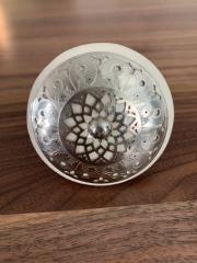 Ceramic and Metal Stamped Oversized Knob