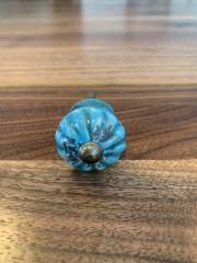 Distressed Turquoise Ceramic Knob